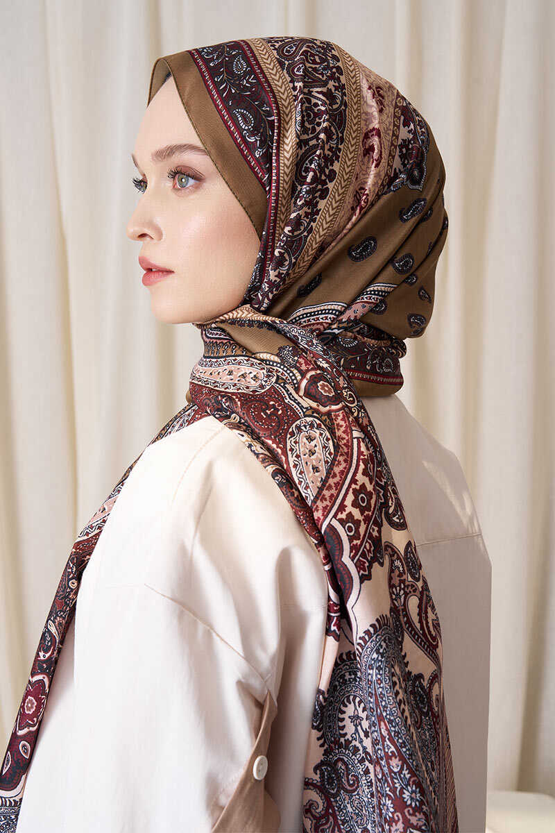 Historical Dionessa Desen Şal - Yağ Yeşili - MADAME POLO