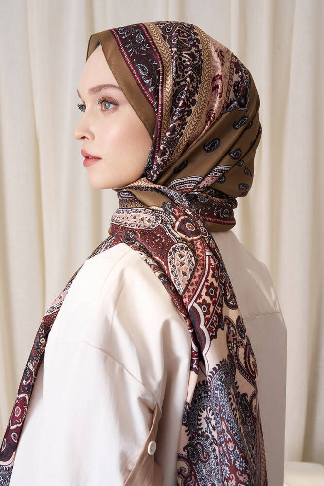 Historical Dionessa Desen Şal - Yağ Yeşili - 3