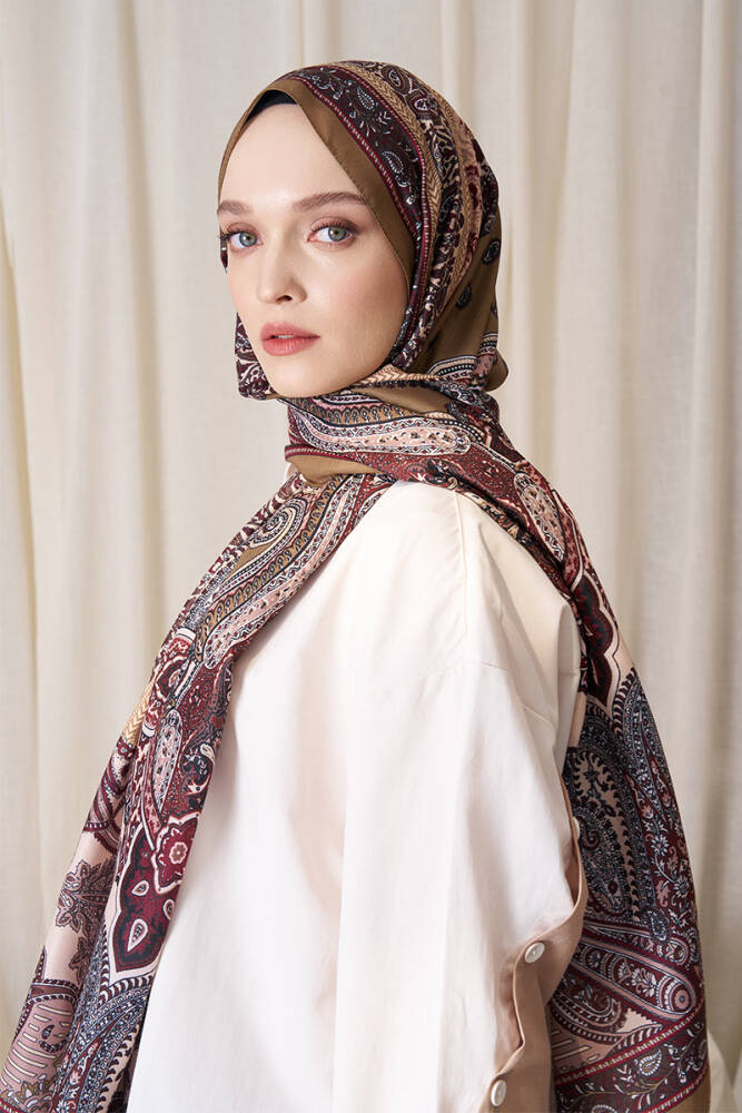 Historical Dionessa Desen Şal - Yağ Yeşili - 4