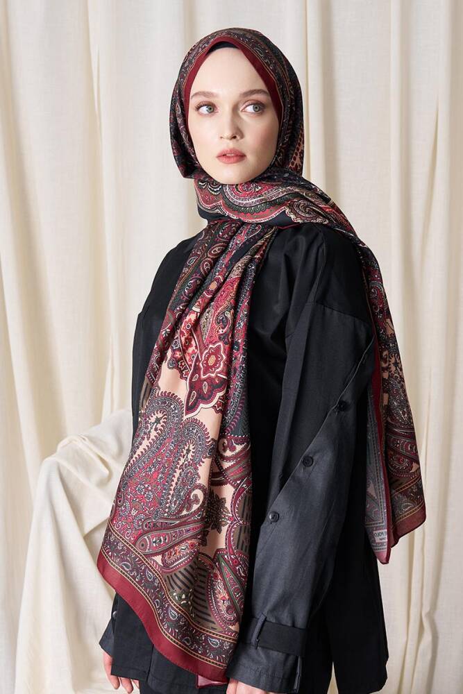 Tuba Bağ Historical Dionessa Desen Şal - Yeşil - 2