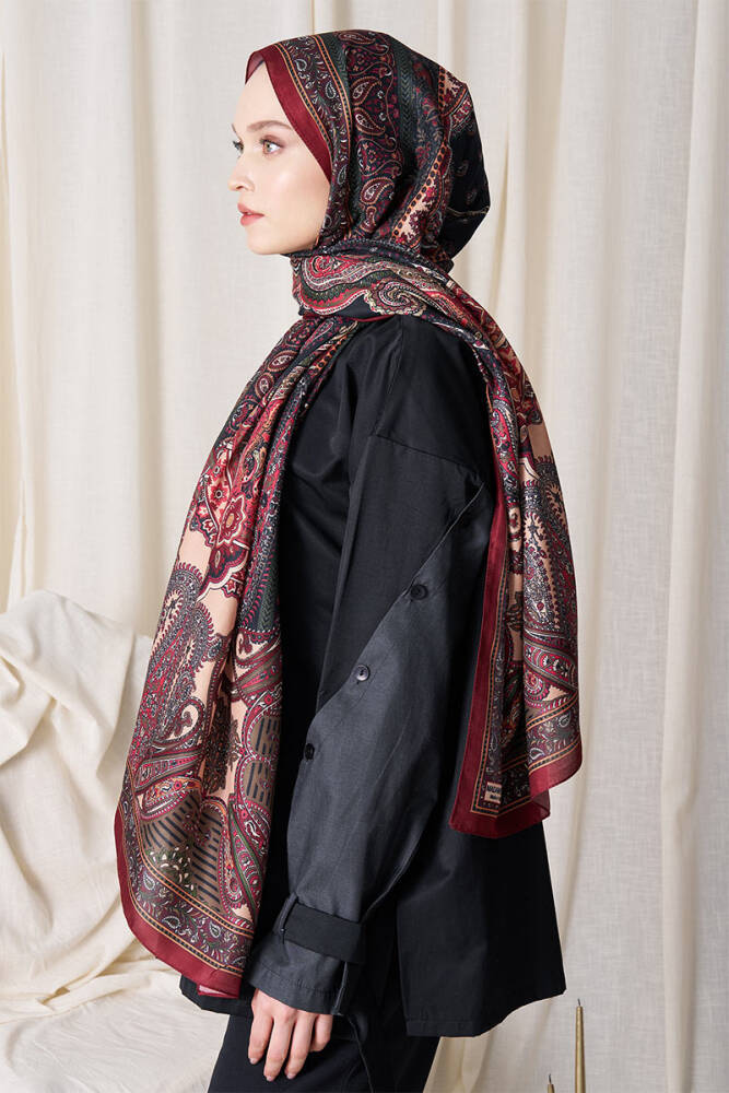 Tuba Bağ Historical Dionessa Desen Şal - Yeşil - 3