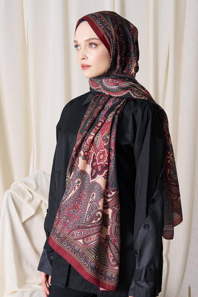 Tuba Bağ Historical Dionessa Desen Şal - Yeşil - 4