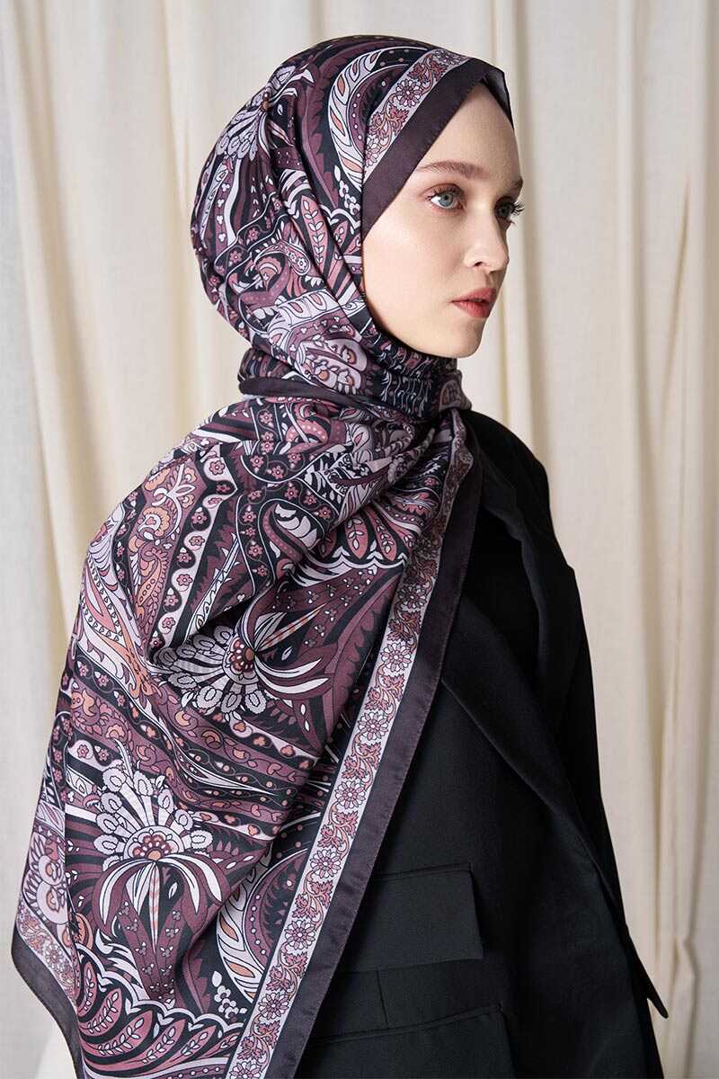 Historical Florentis Desen Şal - Acı Kahve - MADAME POLO