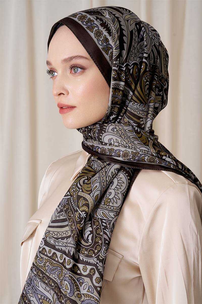 Historical Florentis Desen Şal - Hardal - MADAME POLO