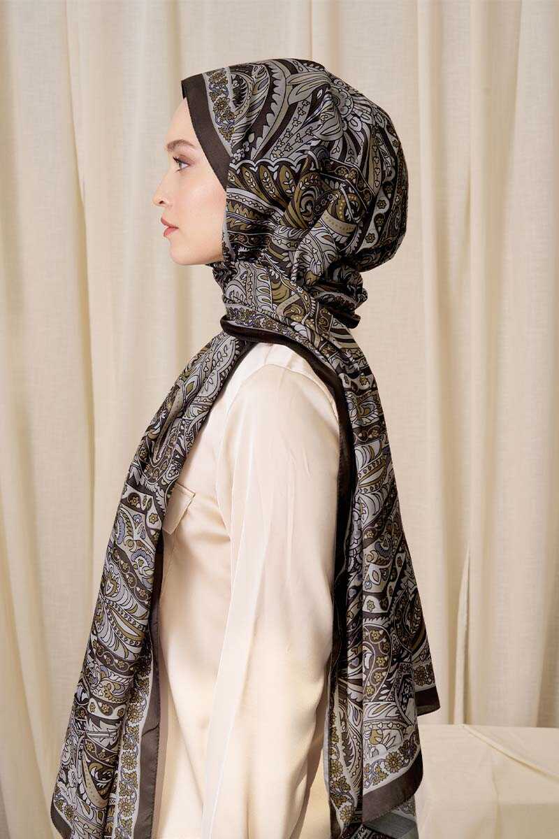 Historical Florentis Desen Şal - Hardal - MADAME POLO