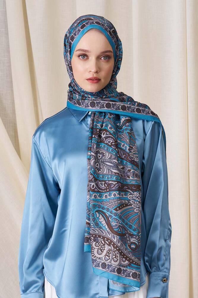 Historical Florentis Desen Şal - Mavi - 3