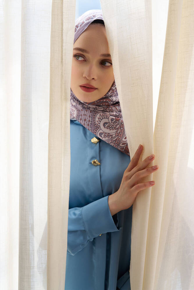 Historical Florentis Desen Şal - Soft Gri - 3