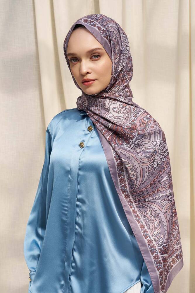 Historical Florentis Desen Şal - Soft Gri - 1