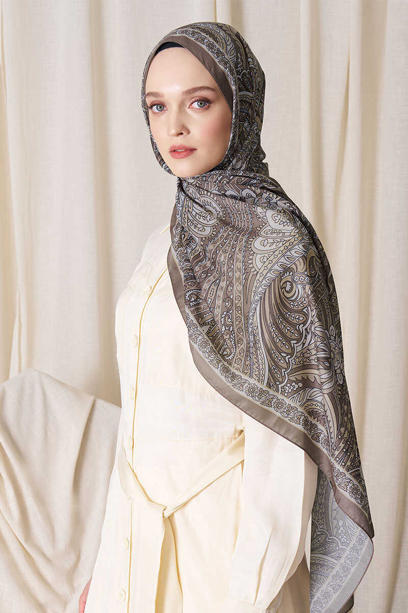 Historical Florentis Desen Şal - Vizon - MADAME POLO