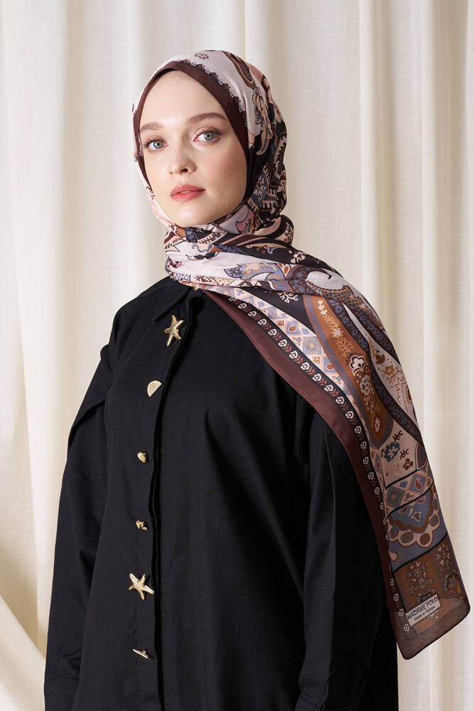 Historical Hesperian Desen Şal - Kahverengi - 4