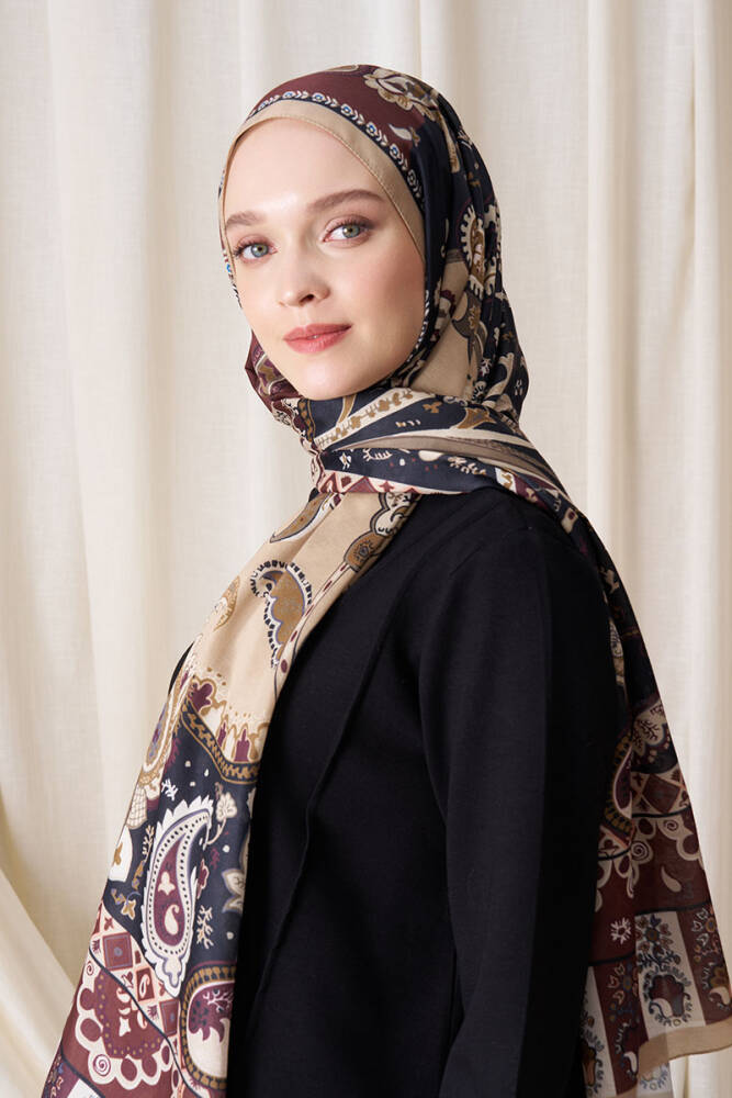 Historical Hesperian Desen Şal - Yağ Yeşili - 1