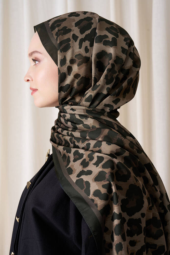 Historical Leopar Desen Şal - Acı Kahve - 1