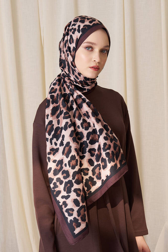 Historical Leopar Desen Şal - Kahverengi - 1