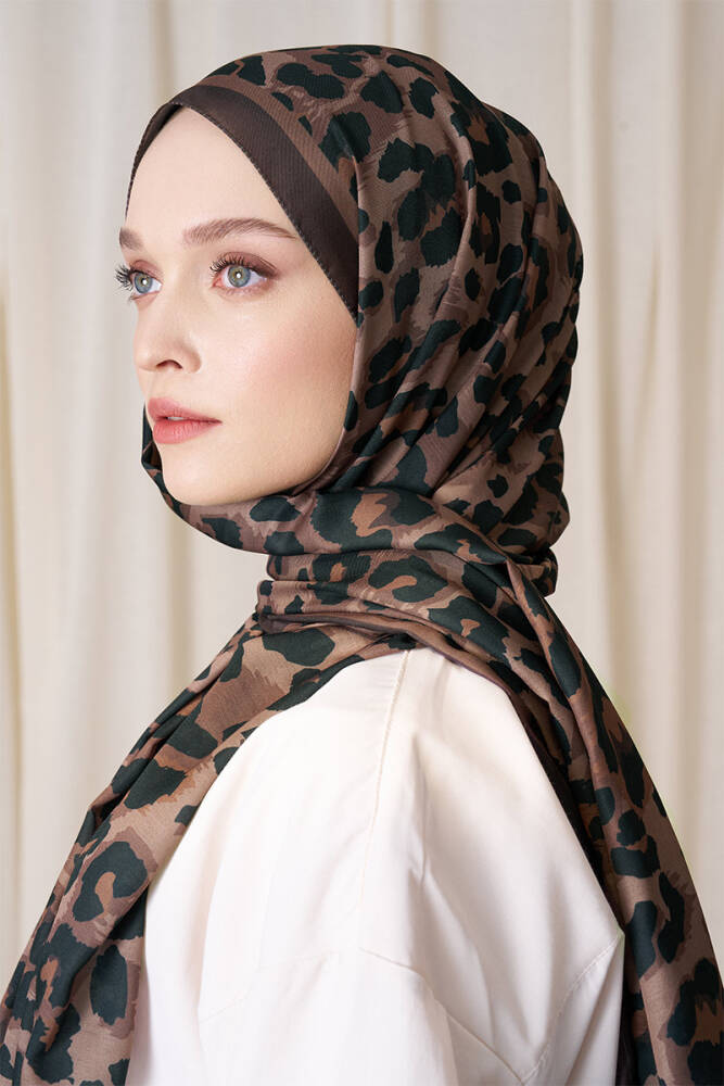Historical Leopar Desen Şal - Mocha - 3