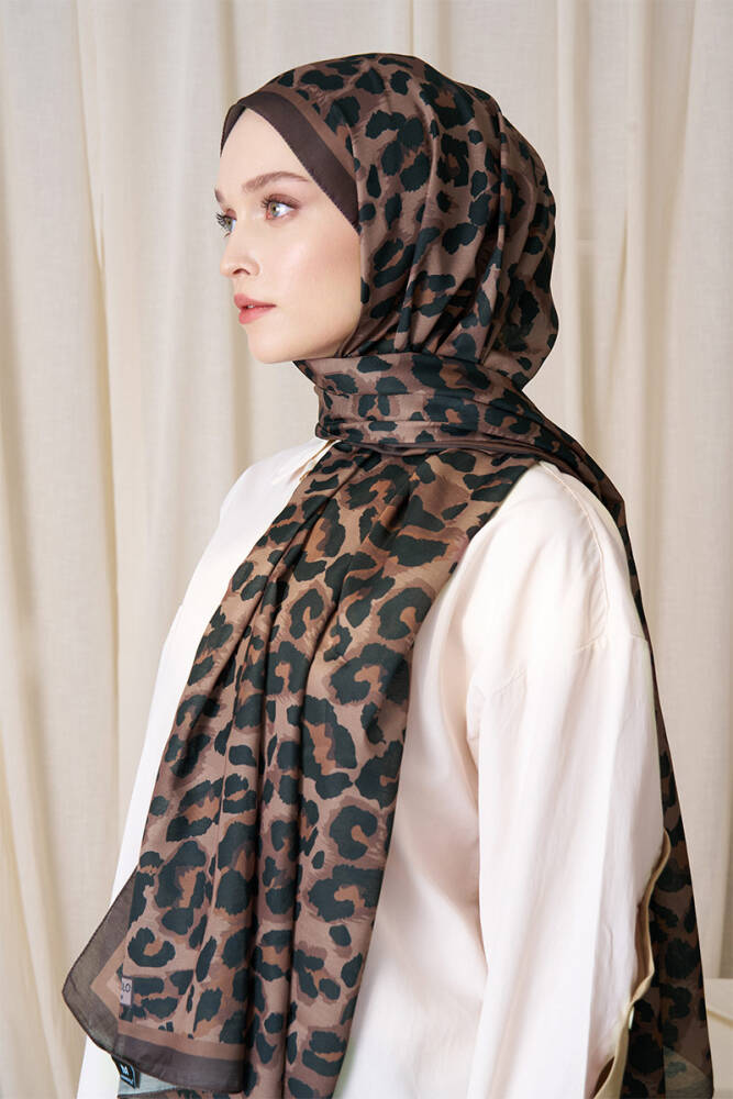 Historical Leopar Desen Şal - Mocha - 4