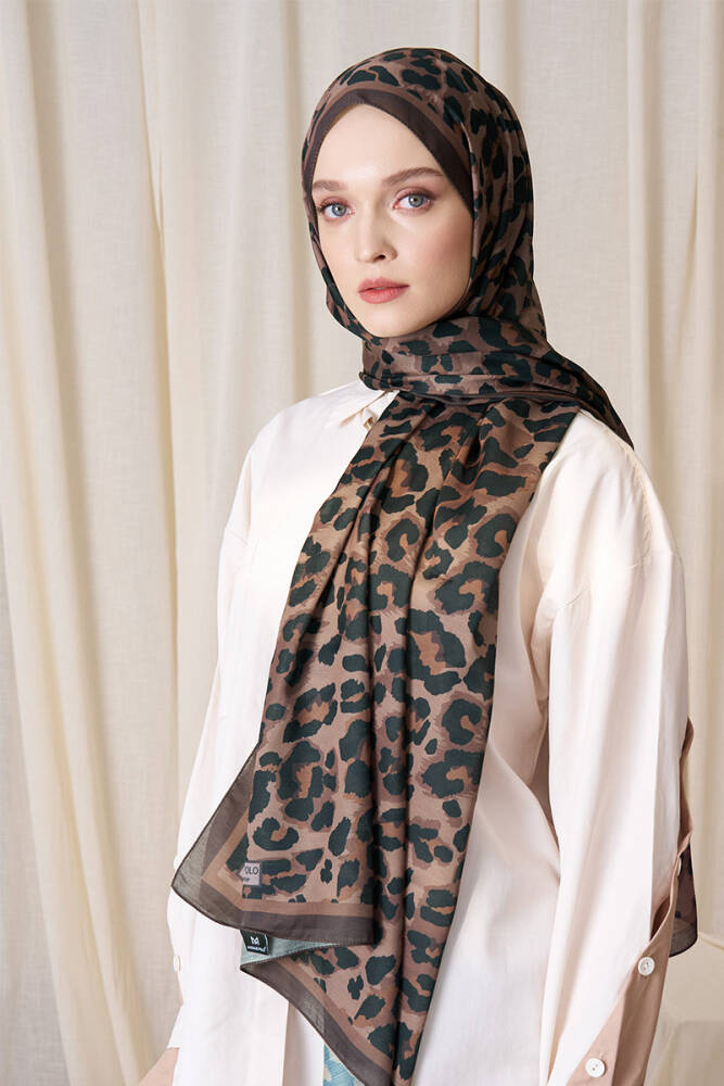 Historical Leopar Desen Şal - Mocha - 1