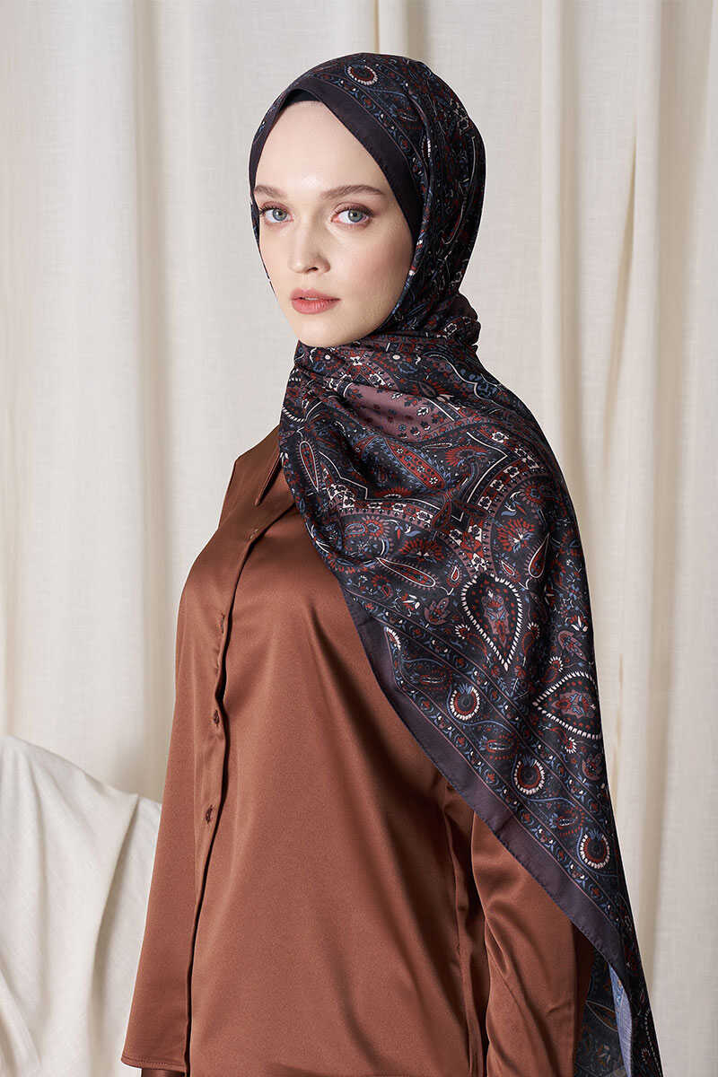 Historical Livia Desen Şal - Acı Kahve - MADAME POLO