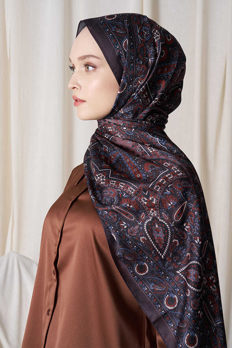 Historical Livia Desen Şal - Acı Kahve - MADAME POLO