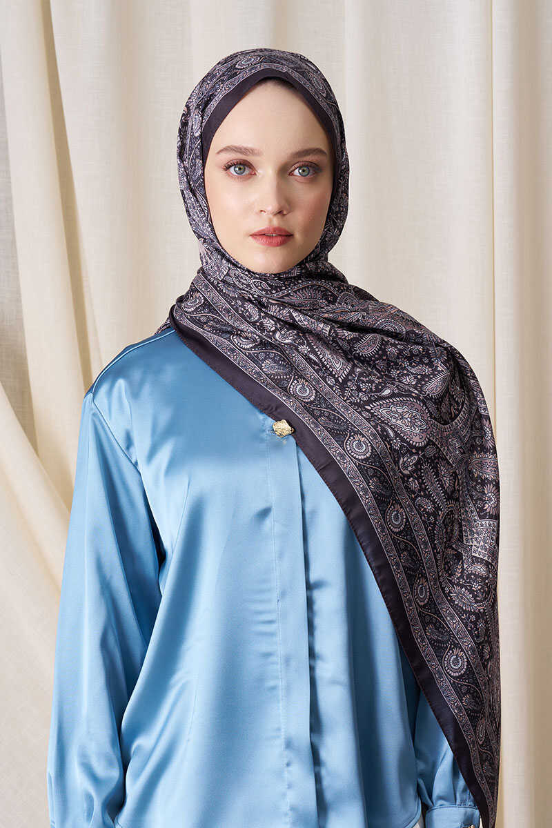 Berce Kaplan Historical Livia Desen Şal - Kahve / Bej - MADAME POLO