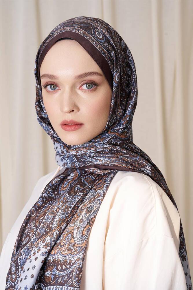 Historical Livia Desen Şal - Kahverengi - 1