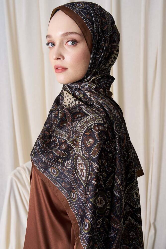 Historical Livia Desen Şal - Kızıl Kahve - 1