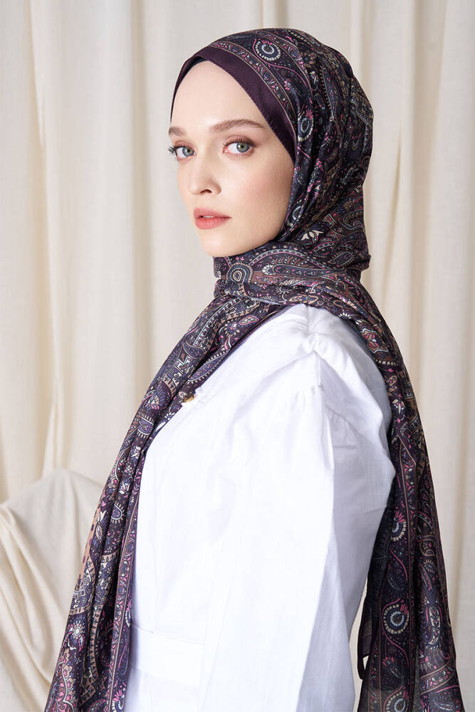 Historical Livia Desen Şal - Mor - 1