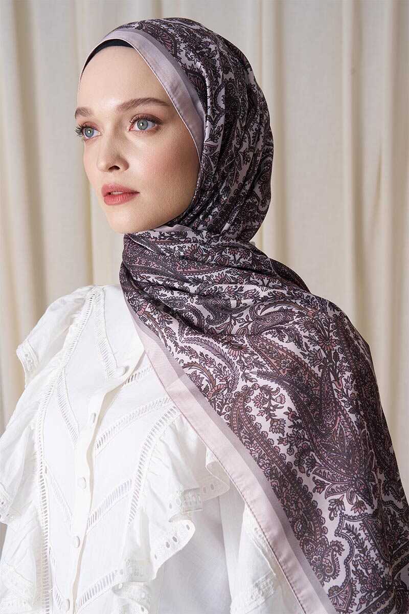 Historical Veloria Desen Şal - Bej - MADAME POLO