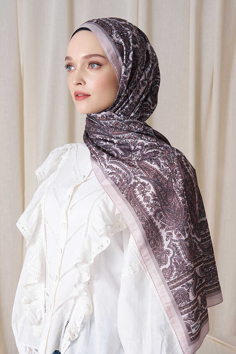 Historical Veloria Desen Şal - Bej - MADAME POLO