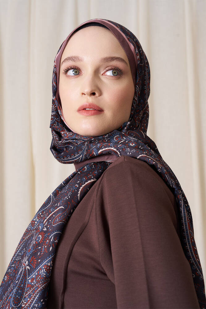 Historical Veloria Desen Şal - Browni - 4