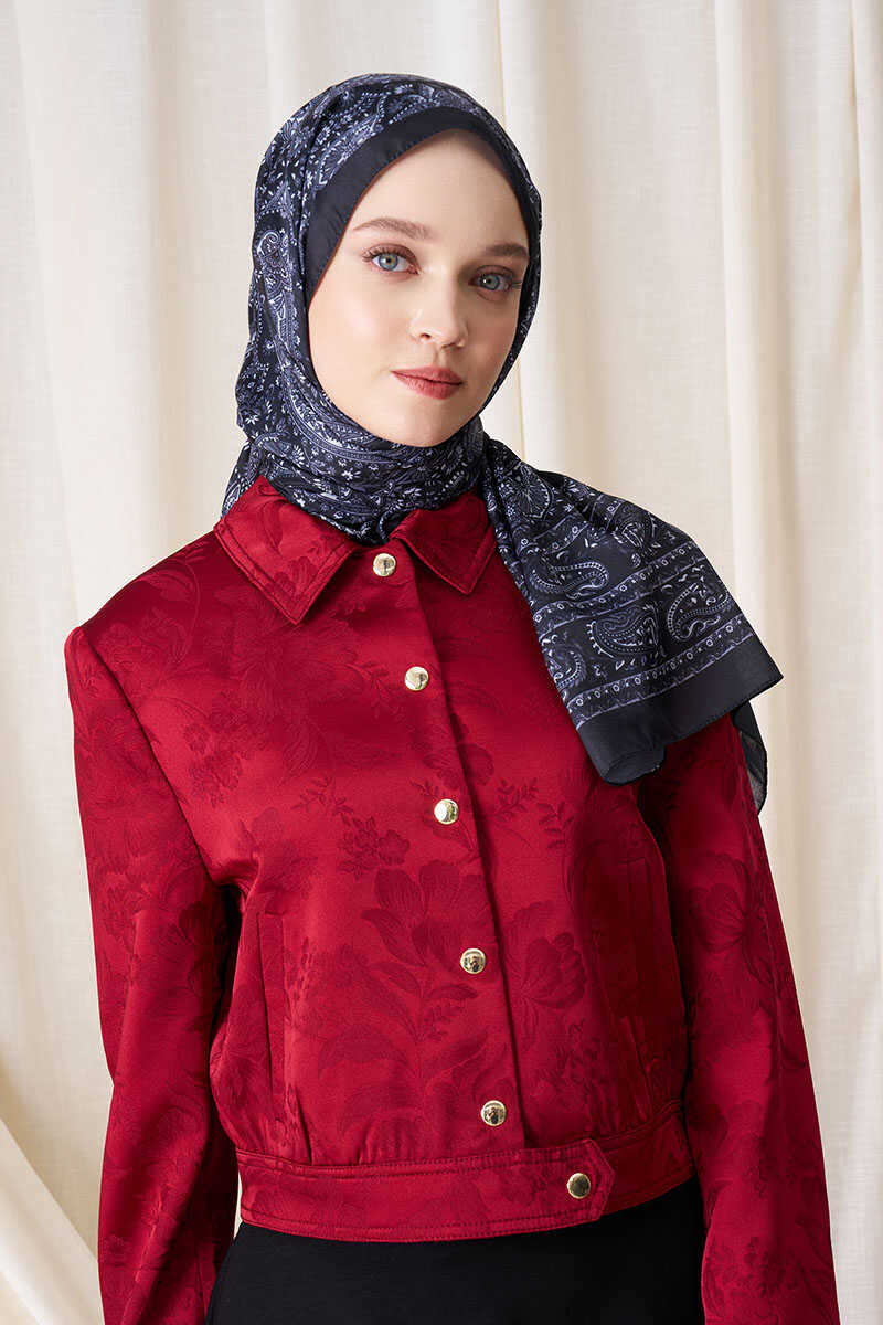 Historical Veloria Desen Şal - Siyah - MADAME POLO