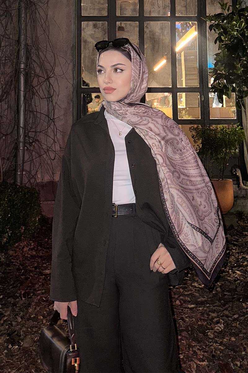 Elif Cıbır Historical Victorian Desen Şal - Bej - MADAME POLO