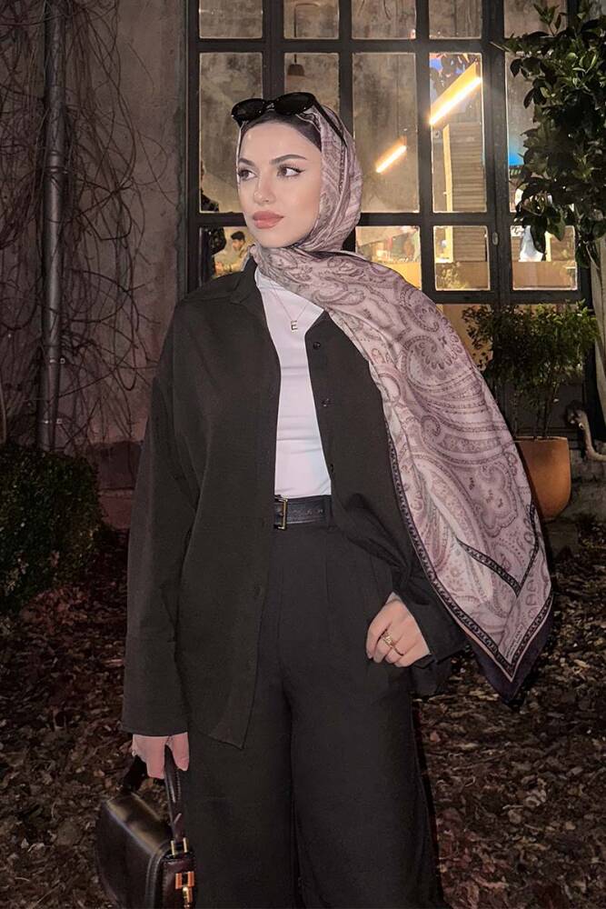 Elif Cıbır Historical Victorian Desen Şal - Bej - 1