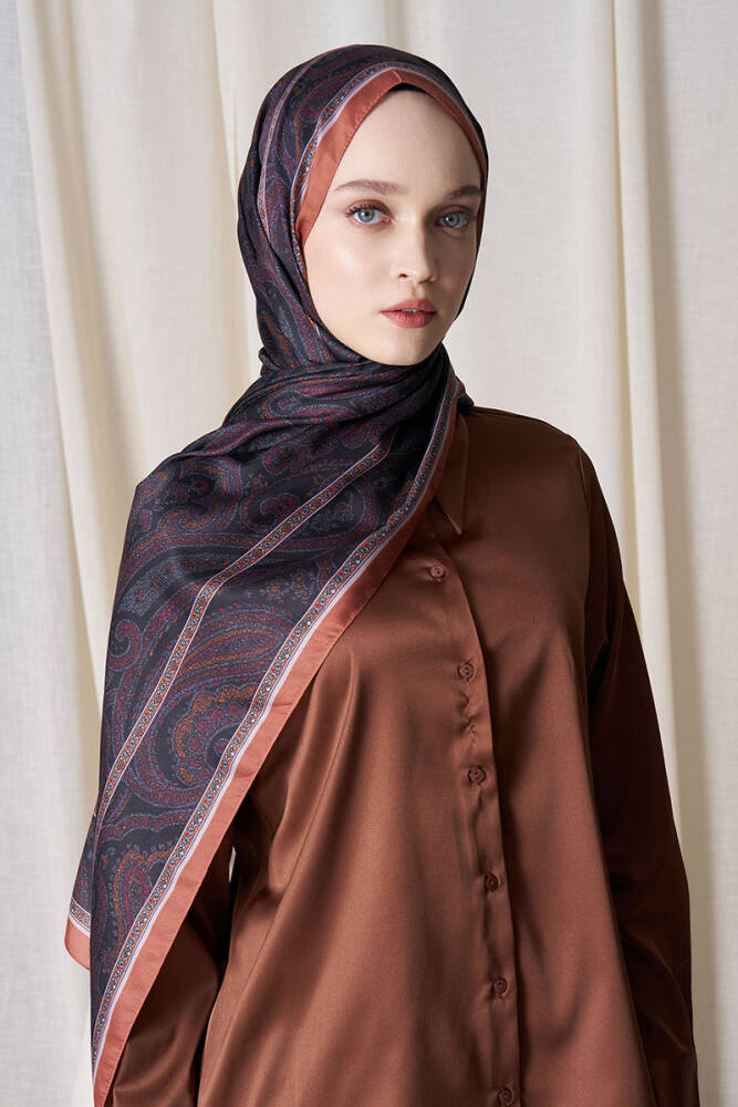 Historical Victorian Desen Şal - Kiremit - 1