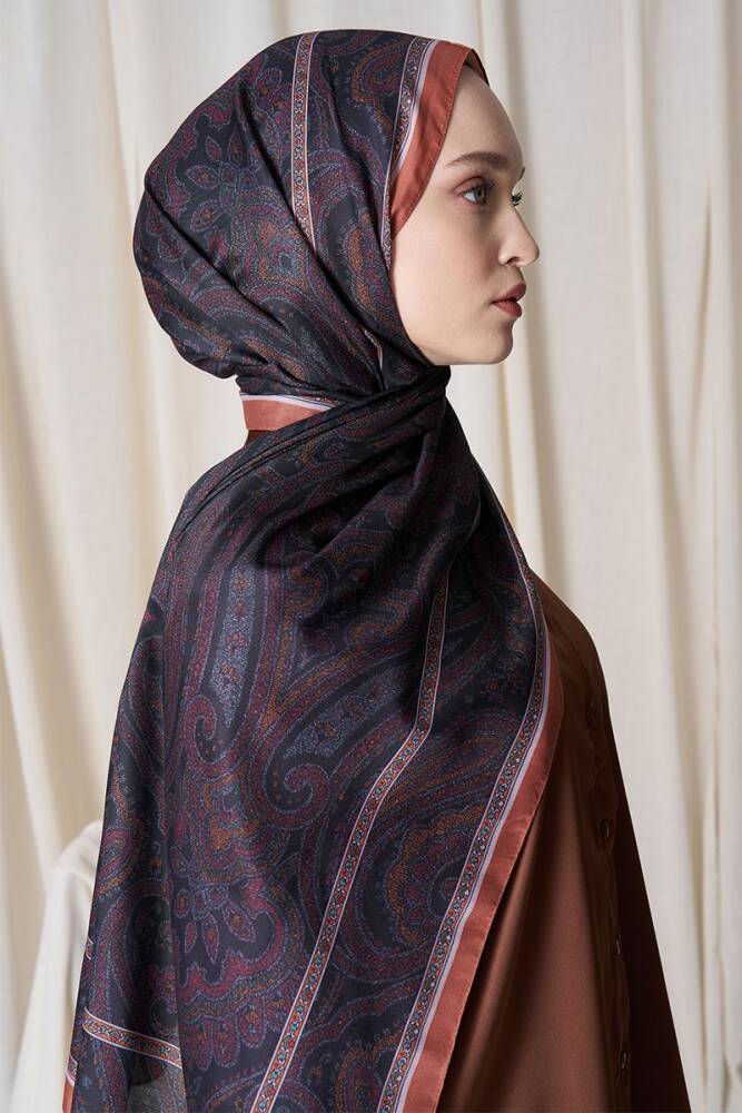 Historical Victorian Desen Şal - Kiremit - 3