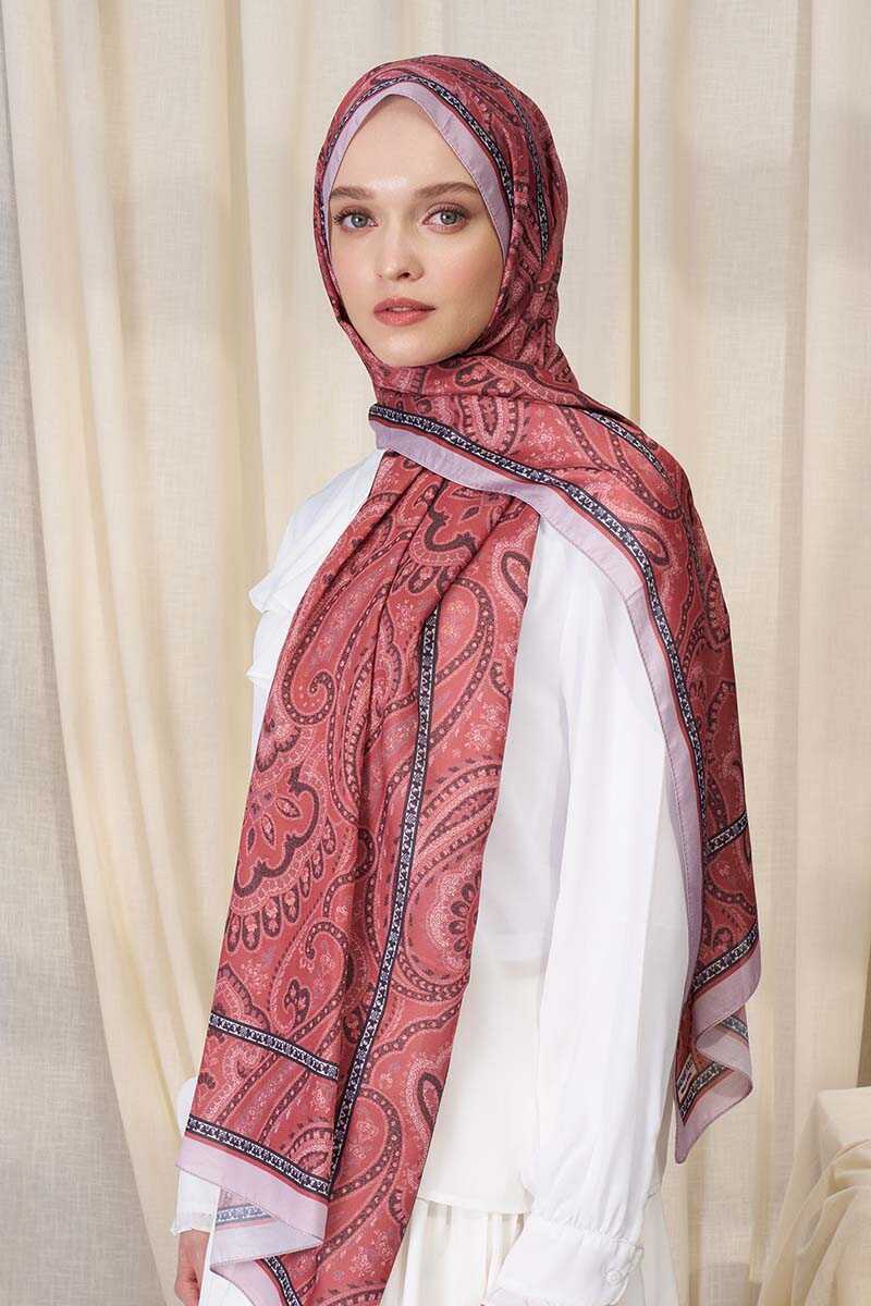 Historical Victorian Desen Şal - Mercan - MADAME POLO