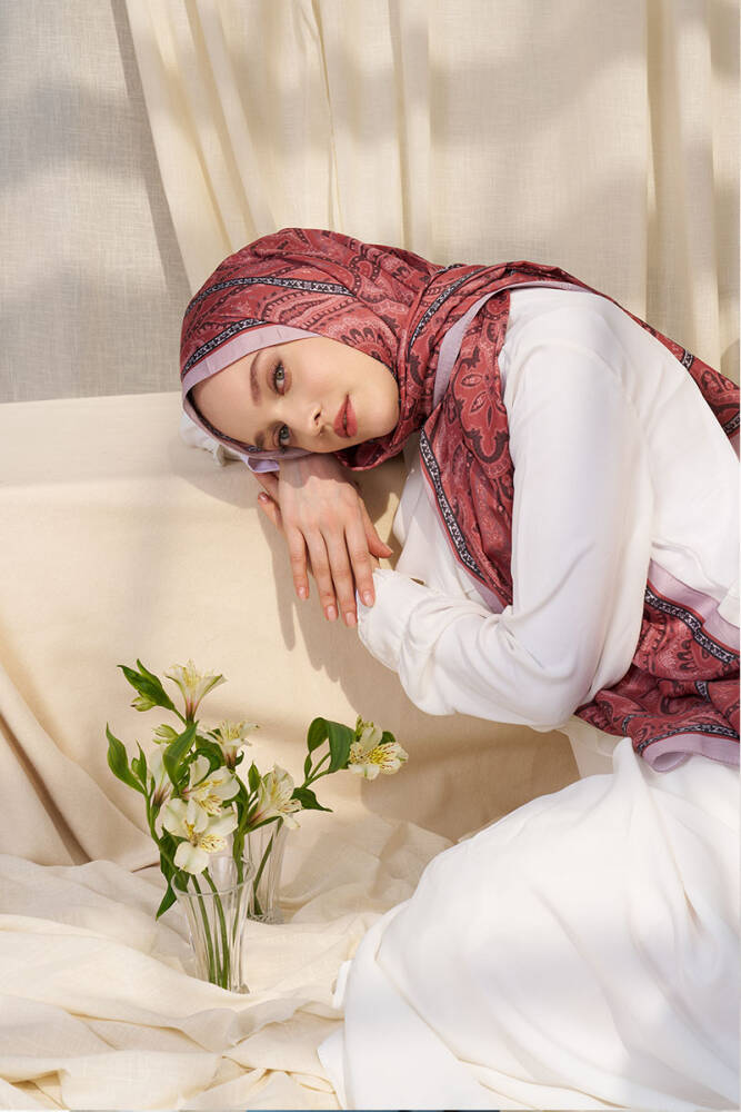 Historical Victorian Desen Şal - Mercan - 2