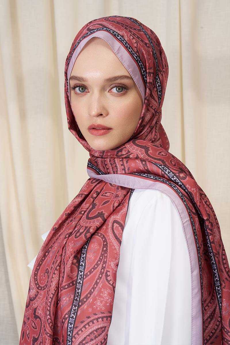 Historical Victorian Desen Şal - Mercan - MADAME POLO