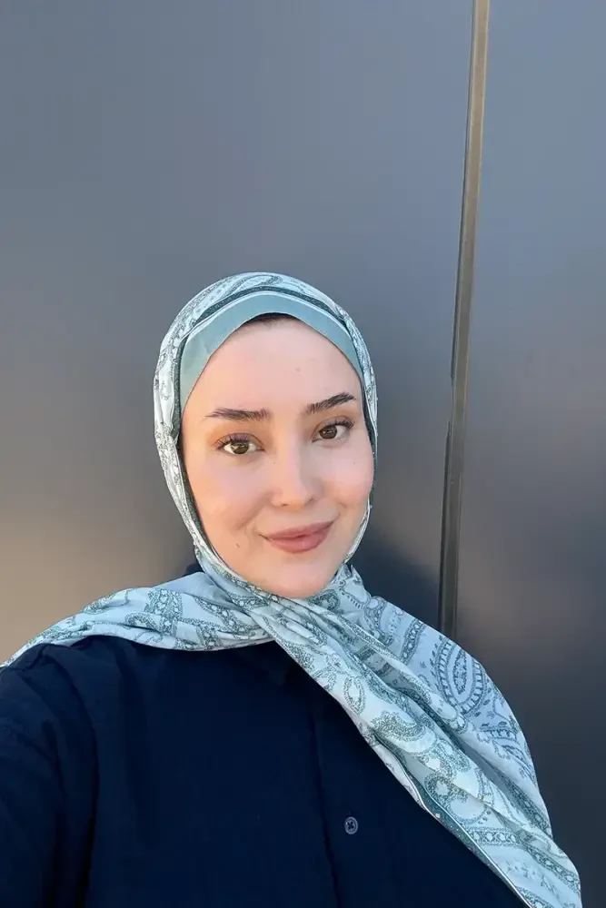 Historical Victorian Desen Şal - Su Yeşili - MADAME POLO