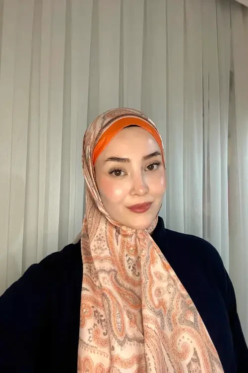 Historical Victorian Desen Şal - Turuncu 