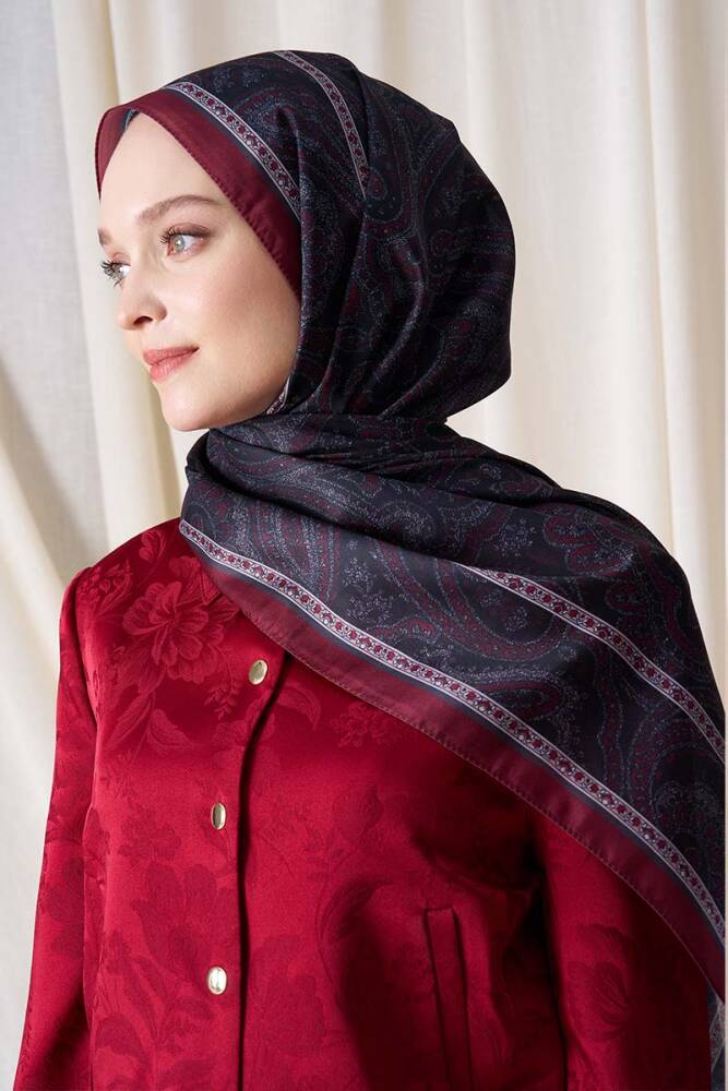 Historical Victorian Desen Şal -Vişne - 2