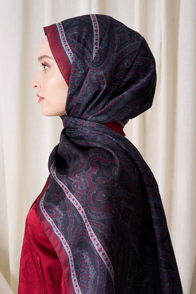 Historical Victorian Desen Şal -Vişne - 3