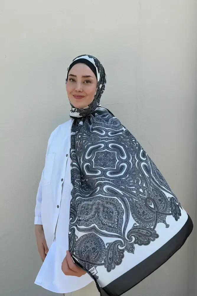 Hyper Retro Desen Şal - Siyah - 2
