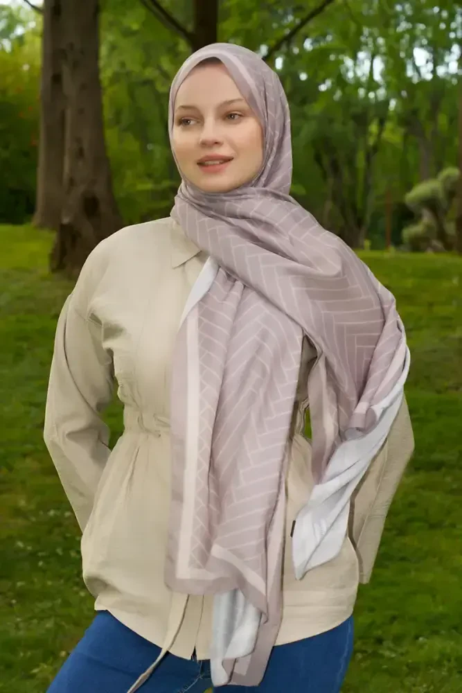 Hyper Zikzak Desen Şal - Gri - 2