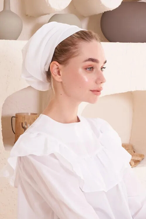 Pamuklu İç Tülbent - Beyaz - MADAME POLO