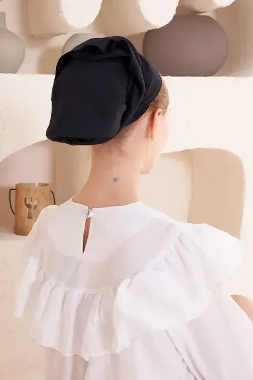 Pamuklu İç Tülbent- Siyah - MADAME POLO