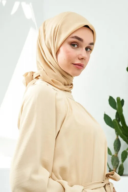 İnce Pamuk Eşarp - Kavun - 1