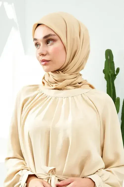 İnce Pamuk Eşarp - Kavun - 3