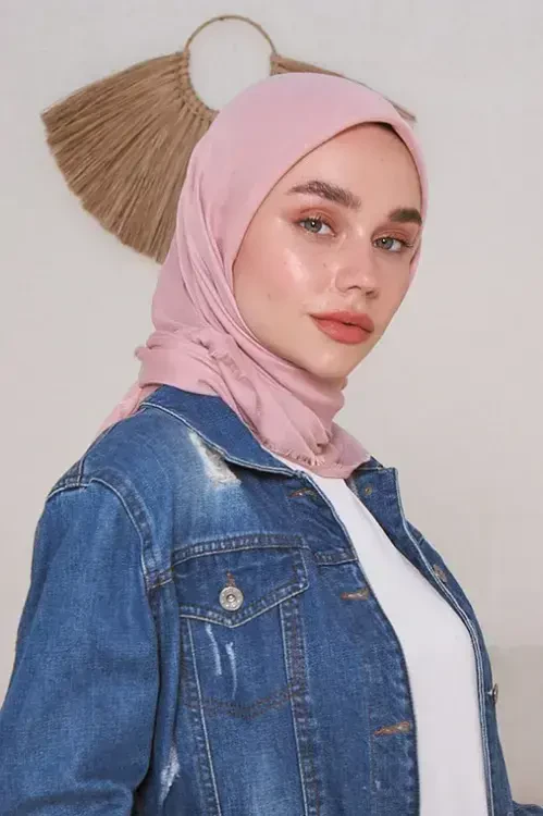 İnce Pamuk Eşarp - Soft Pembe 