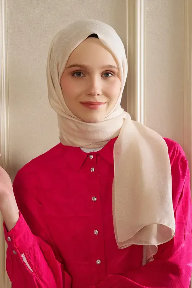İpeksi Jakar Diamond Şal - Nude - 1