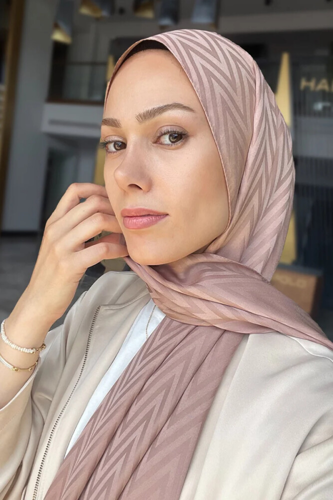 İpeksi Jakar Lisa Şal Zikzak Desen - Bronz - 2